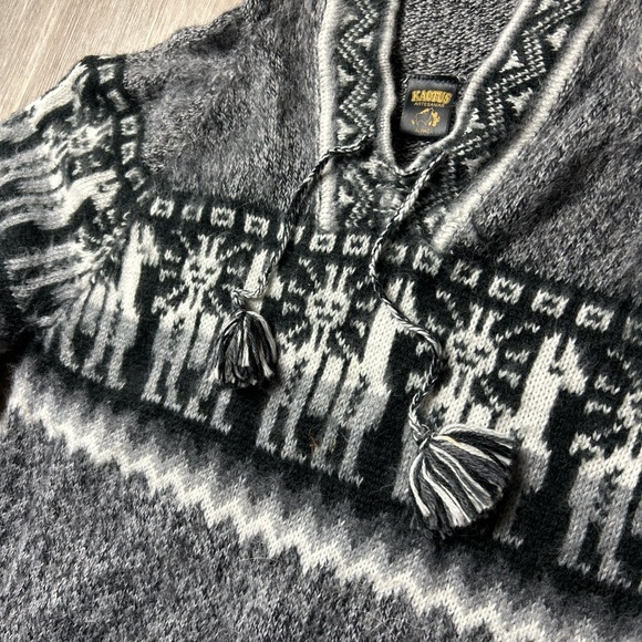 Kactus Artesanias Alpaca Wool Hooded Sweater – Handmade in Peru – Fits S/M - Picture 4 of 14